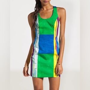 Plenty By Tracy‎ Reese Watercolor Sexy Shift Dress Size 8 Sheath Colorblock NWT